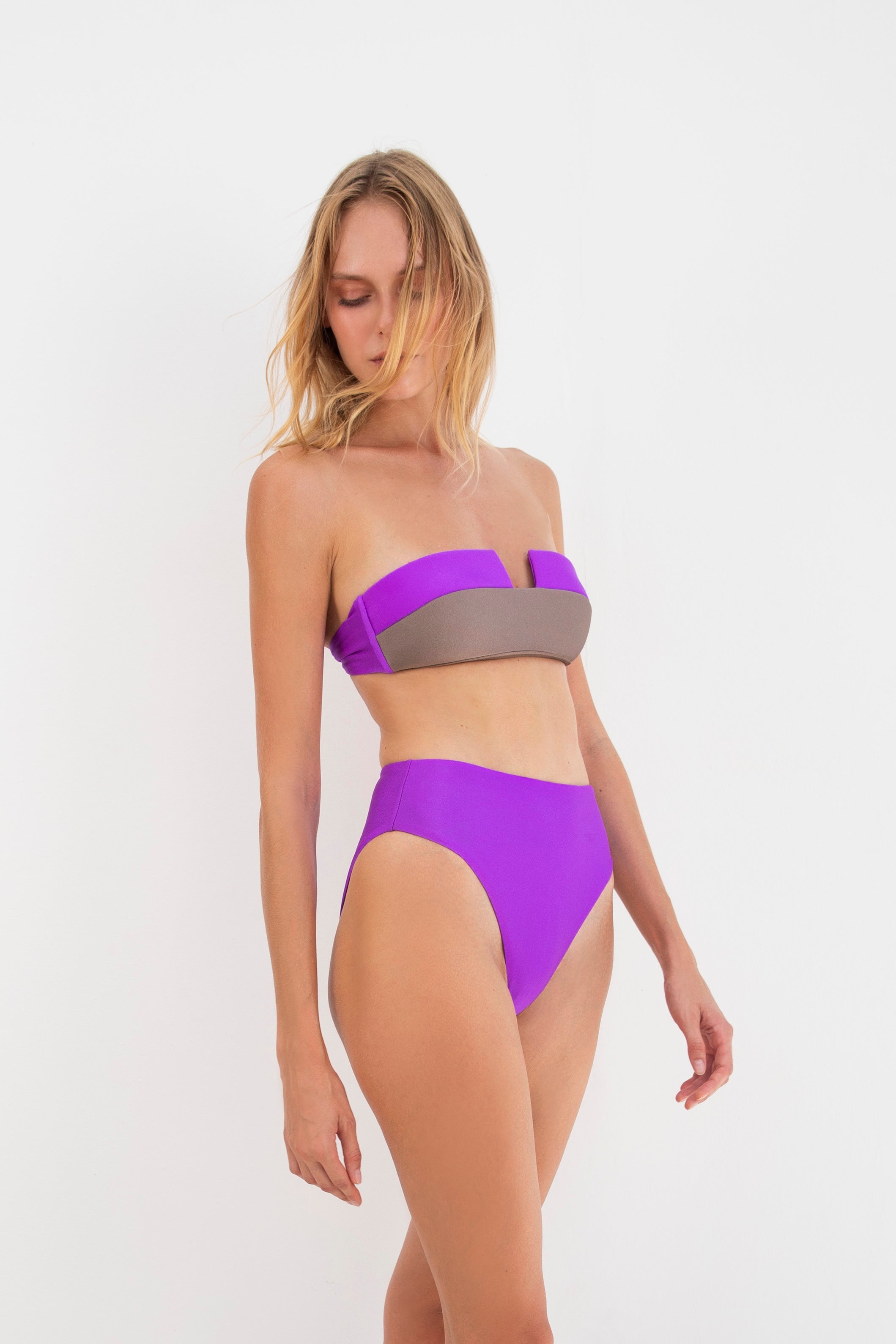 Grace bikini double face in purple-mocca