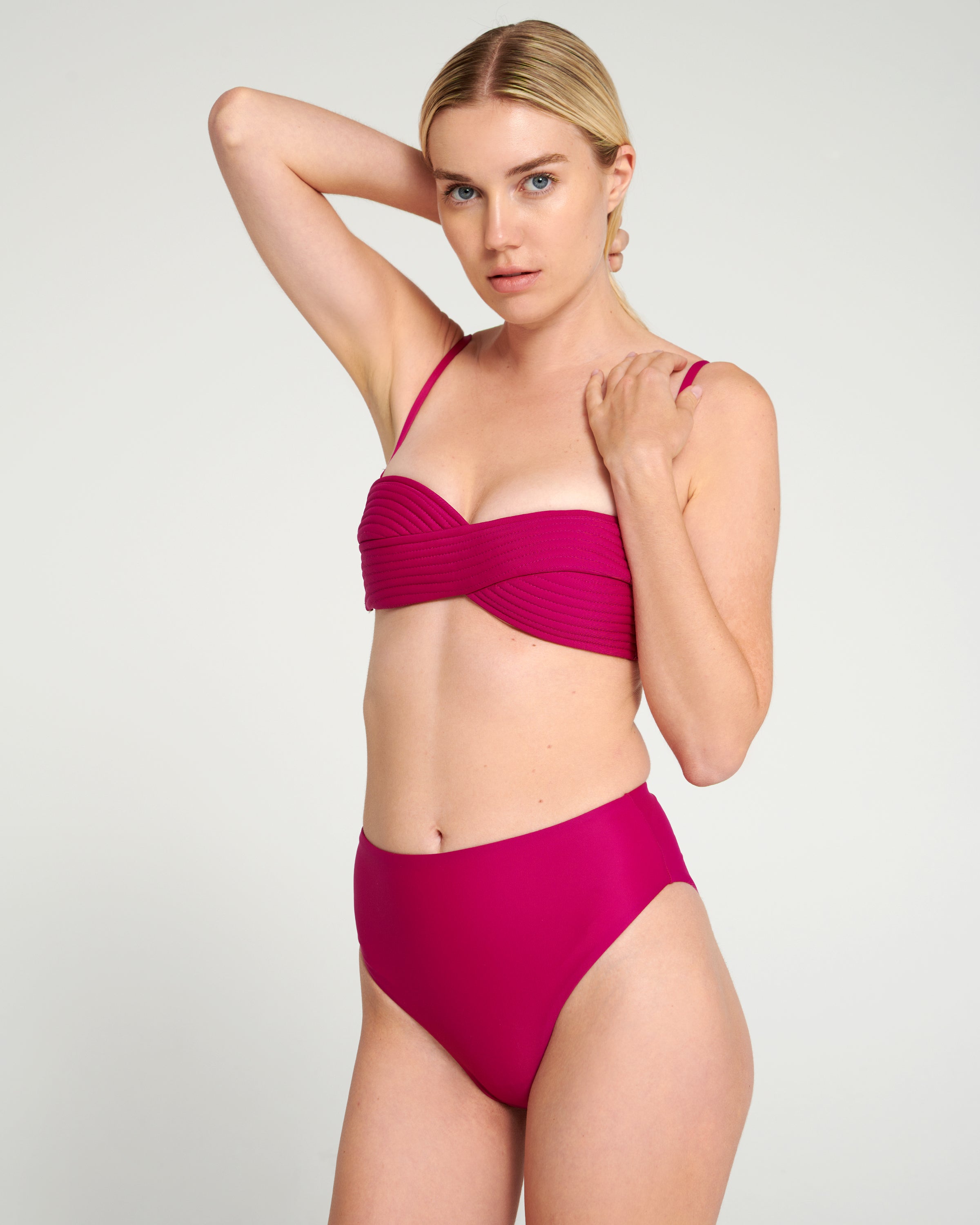 Infinity bikini capitone in magenta