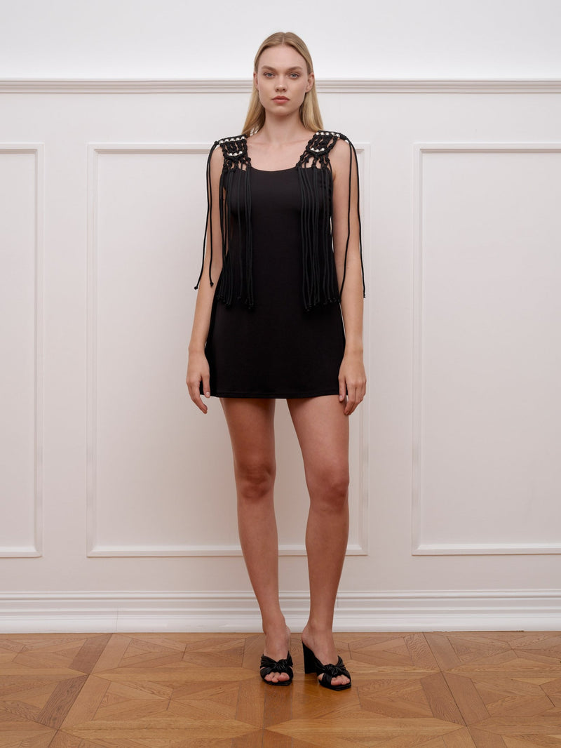 Sienna Dress – Silver Braided Straps – Karima