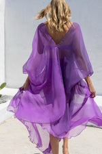 Load image into Gallery viewer, Thalia silk kaftan in purple
