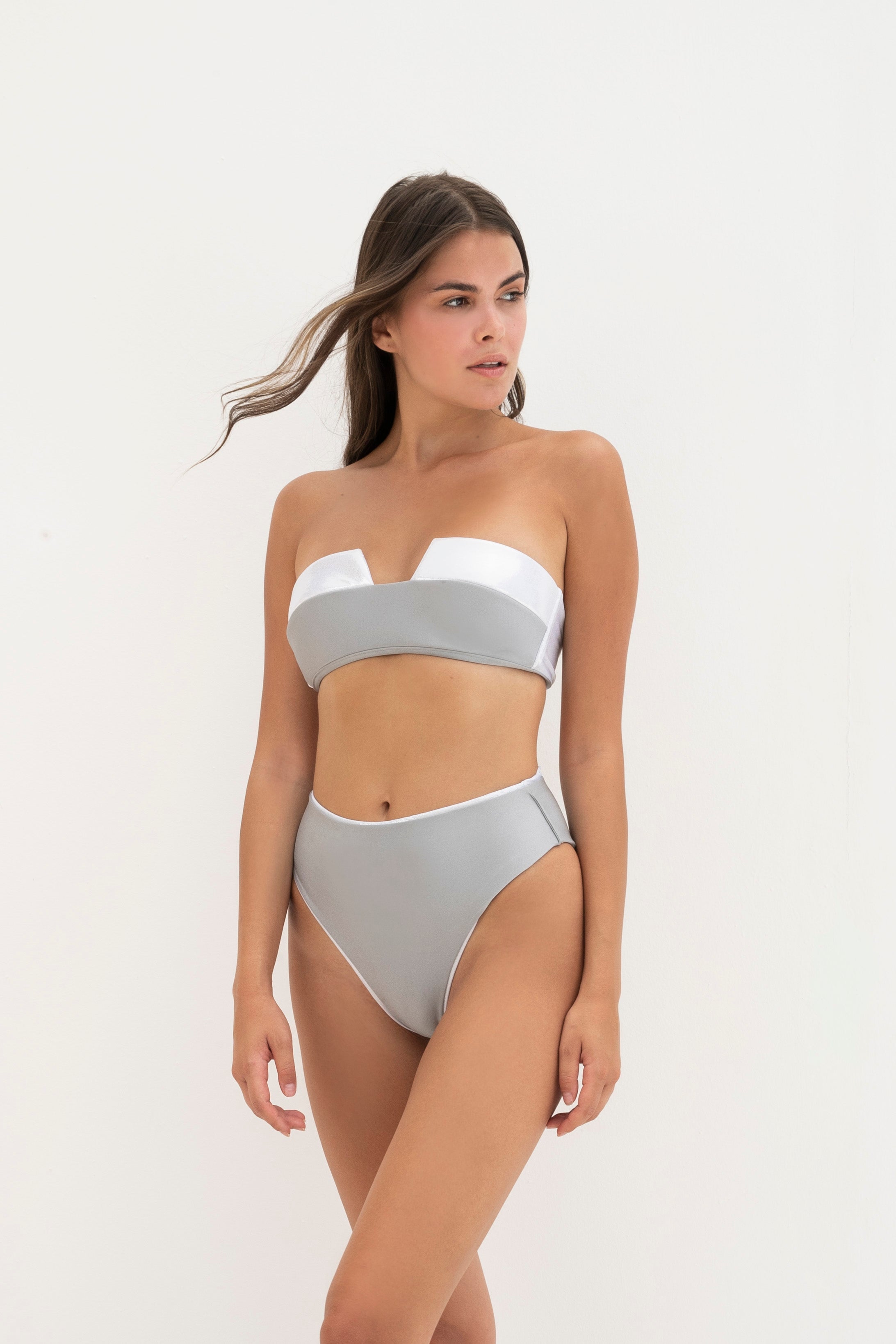 Grace Bikini Double Face in Silver-White